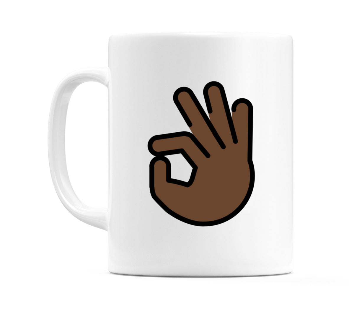 Ok Hand: Dark Skin Tone Emoji Mug