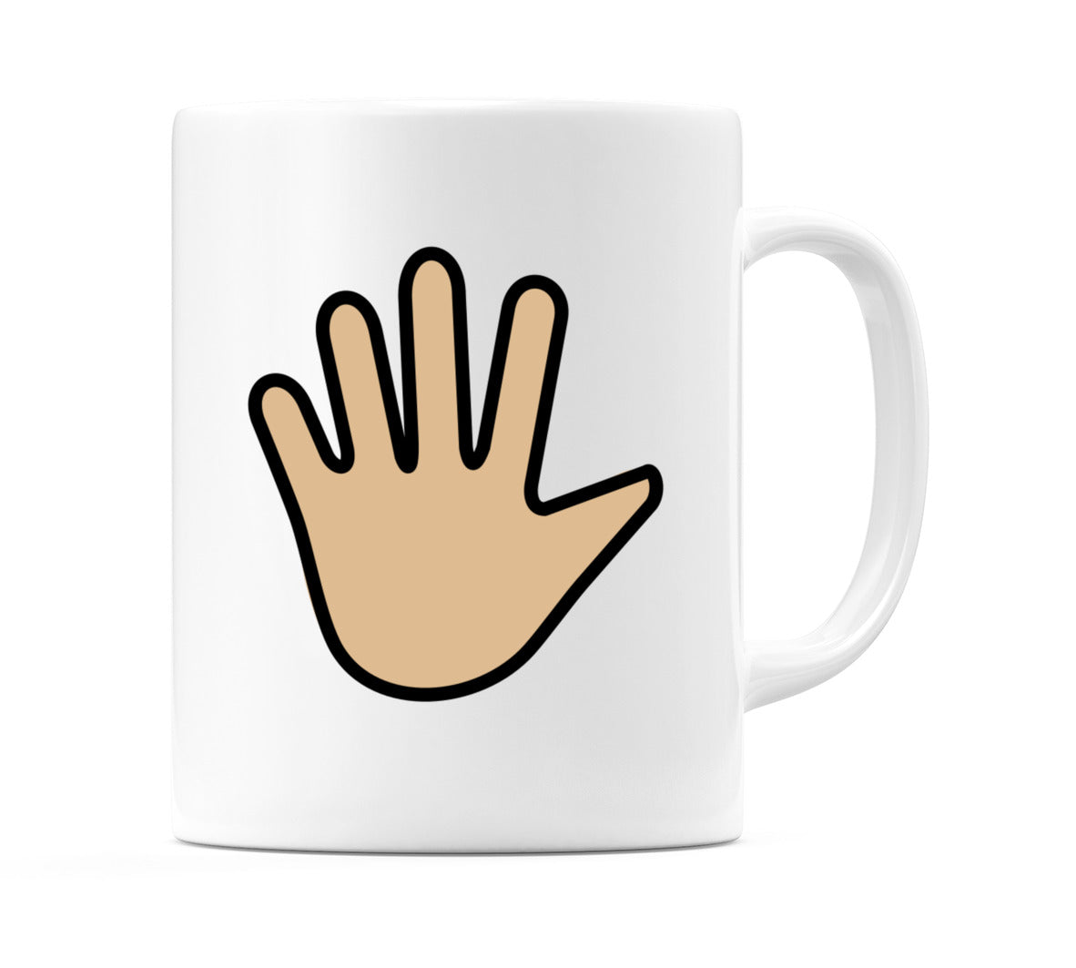 Hand With Fingers Splayed: Medium-Light Skin Tone Emoji Mug