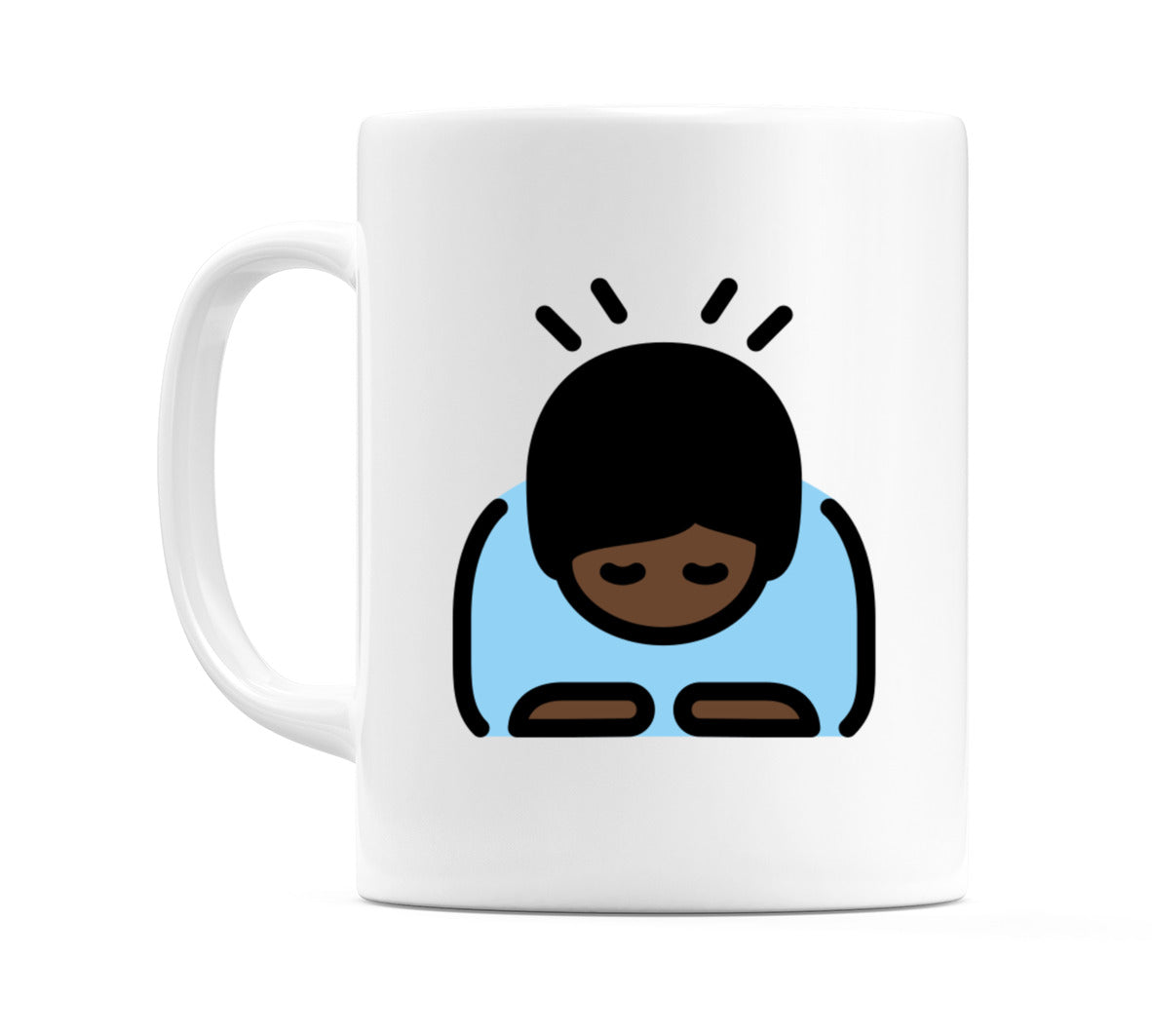 Person Bowing: Dark Skin Tone Emoji Mug