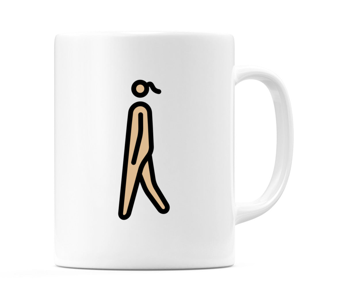 Female Walking: Medium-Light Skin Tone Emoji Mug