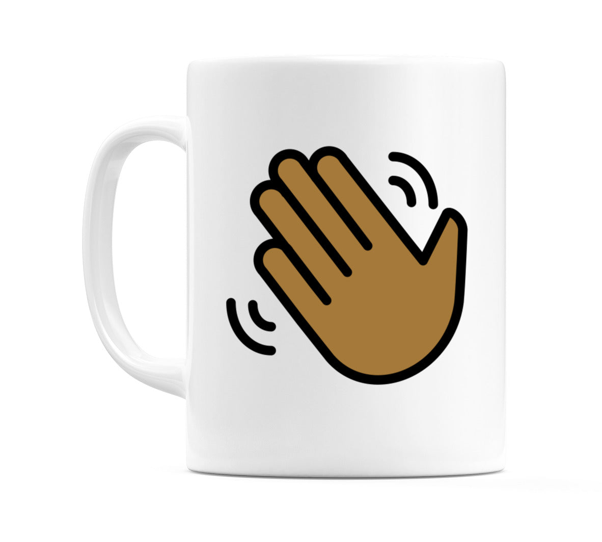 Waving Hand: Medium-Dark Skin Tone Emoji Mug