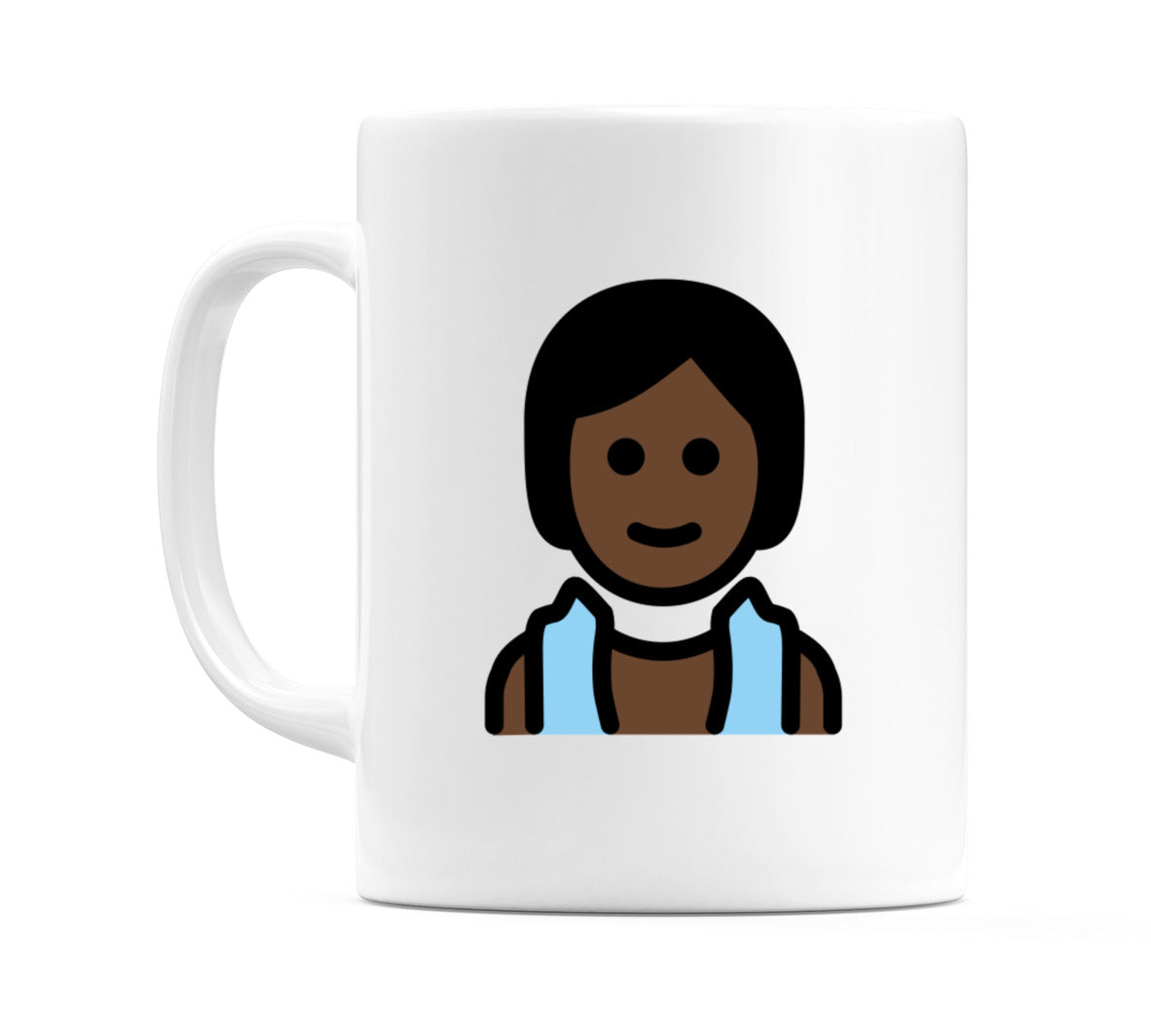 Person In Steamy Room: Dark Skin Tone Emoji Mug
