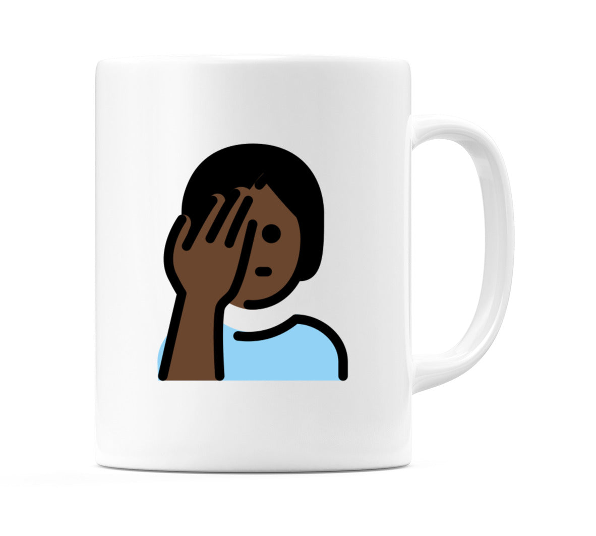 Person Facepalming: Dark Skin Tone Emoji Mug