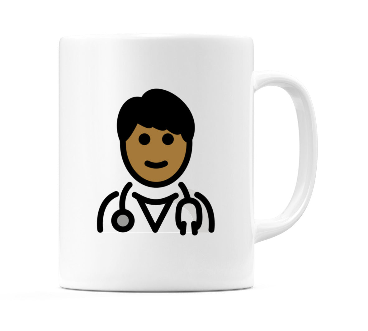 Male Health Worker: Medium-Dark Skin Tone Emoji Mug