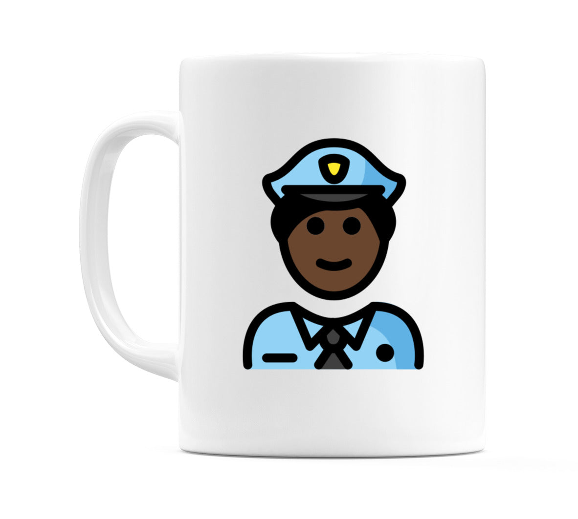 Police Officer: Dark Skin Tone Emoji Mug