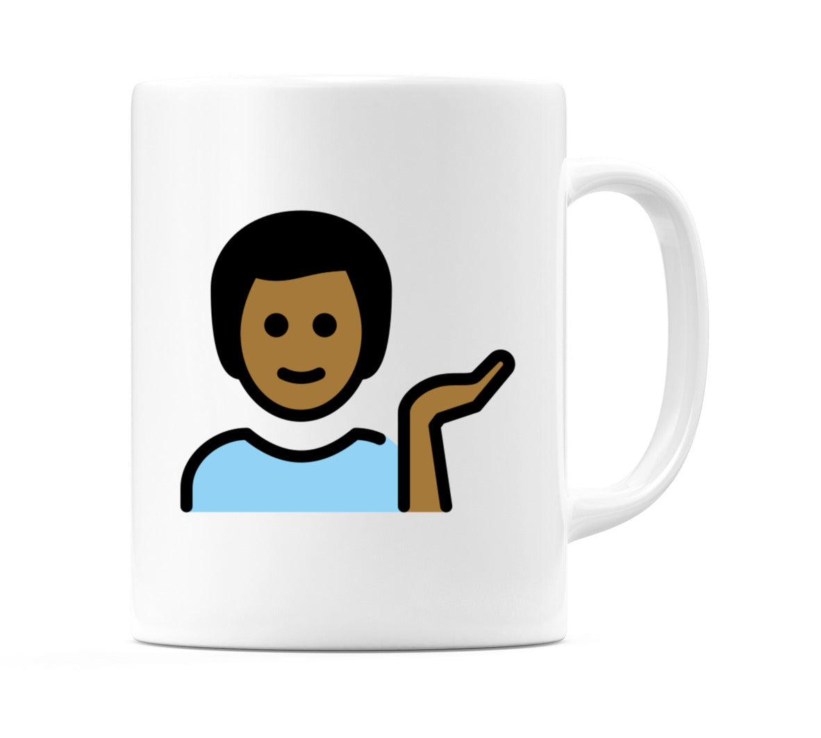 Male Tipping Hand: Medium-Dark Skin Tone Emoji Mug