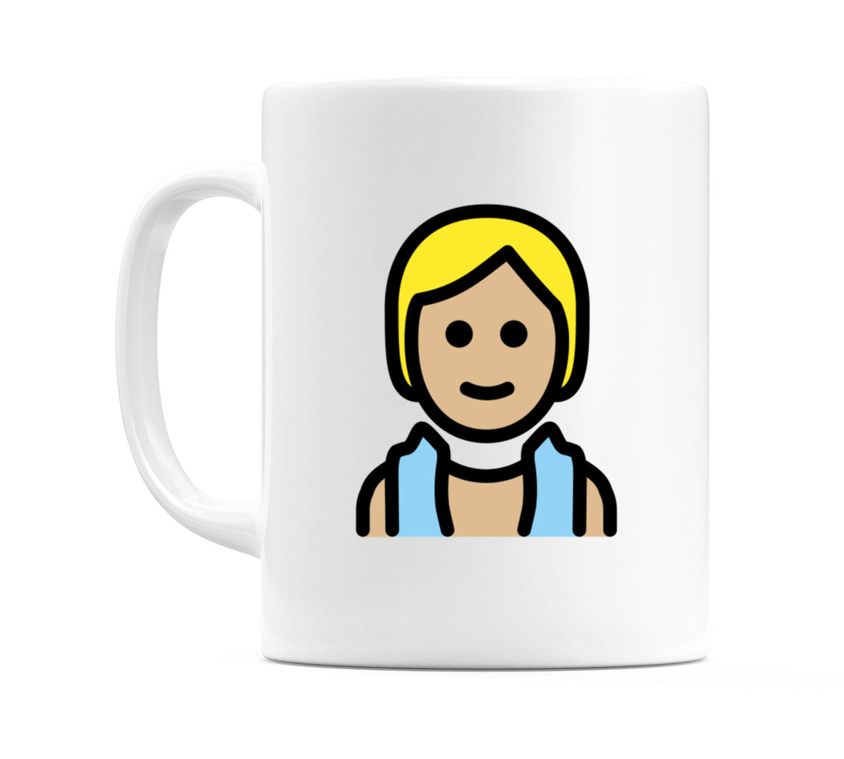 Person In Steamy Room: Medium-Light Skin Tone Emoji Mug