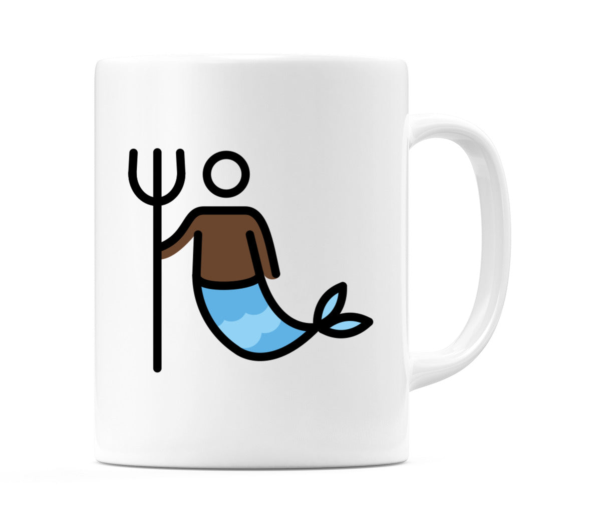 Merman: Dark Skin Tone Emoji Mug