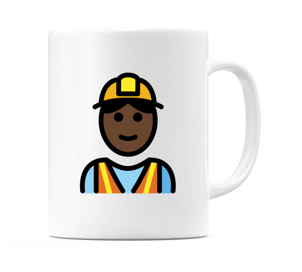 Construction Worker: Dark Skin Tone Emoji Mug
