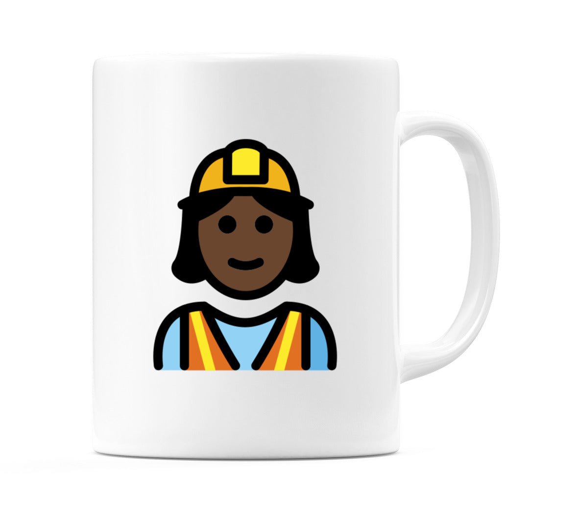 Female Construction Worker: Dark Skin Tone Emoji Mug