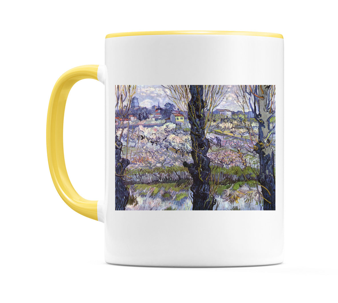 View of Arles, Flowering Orchards (1889) Mug