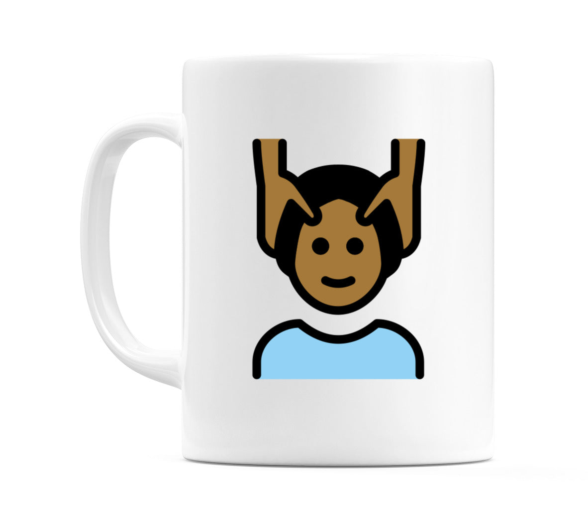 Male Getting Massage: Medium-Dark Skin Tone Emoji Mug