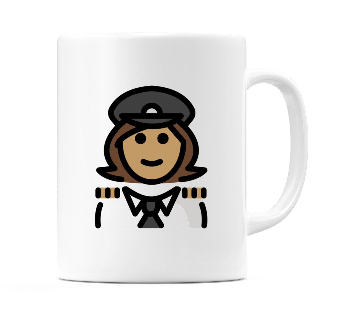 Female Pilot: Medium Skin Tone Emoji Mug