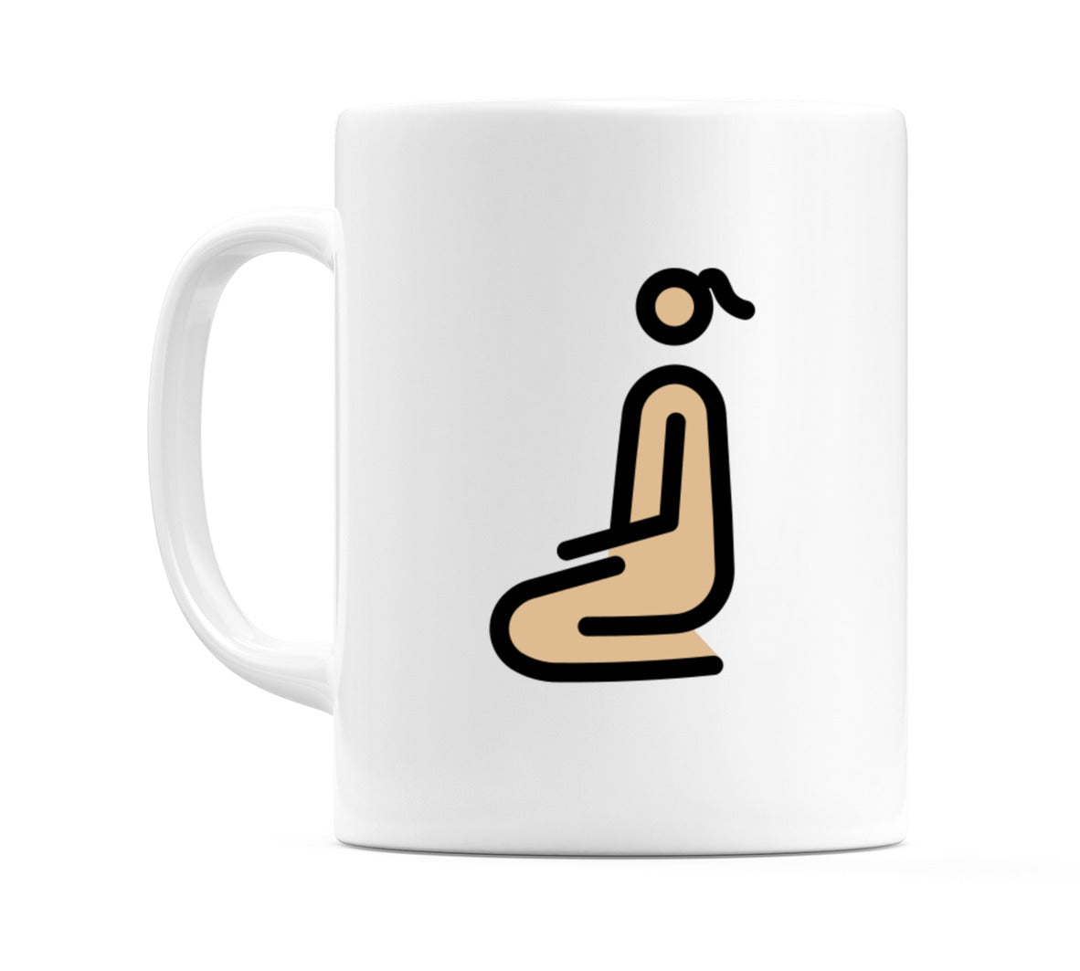Female Kneeling: Medium-Light Skin Tone Emoji Mug