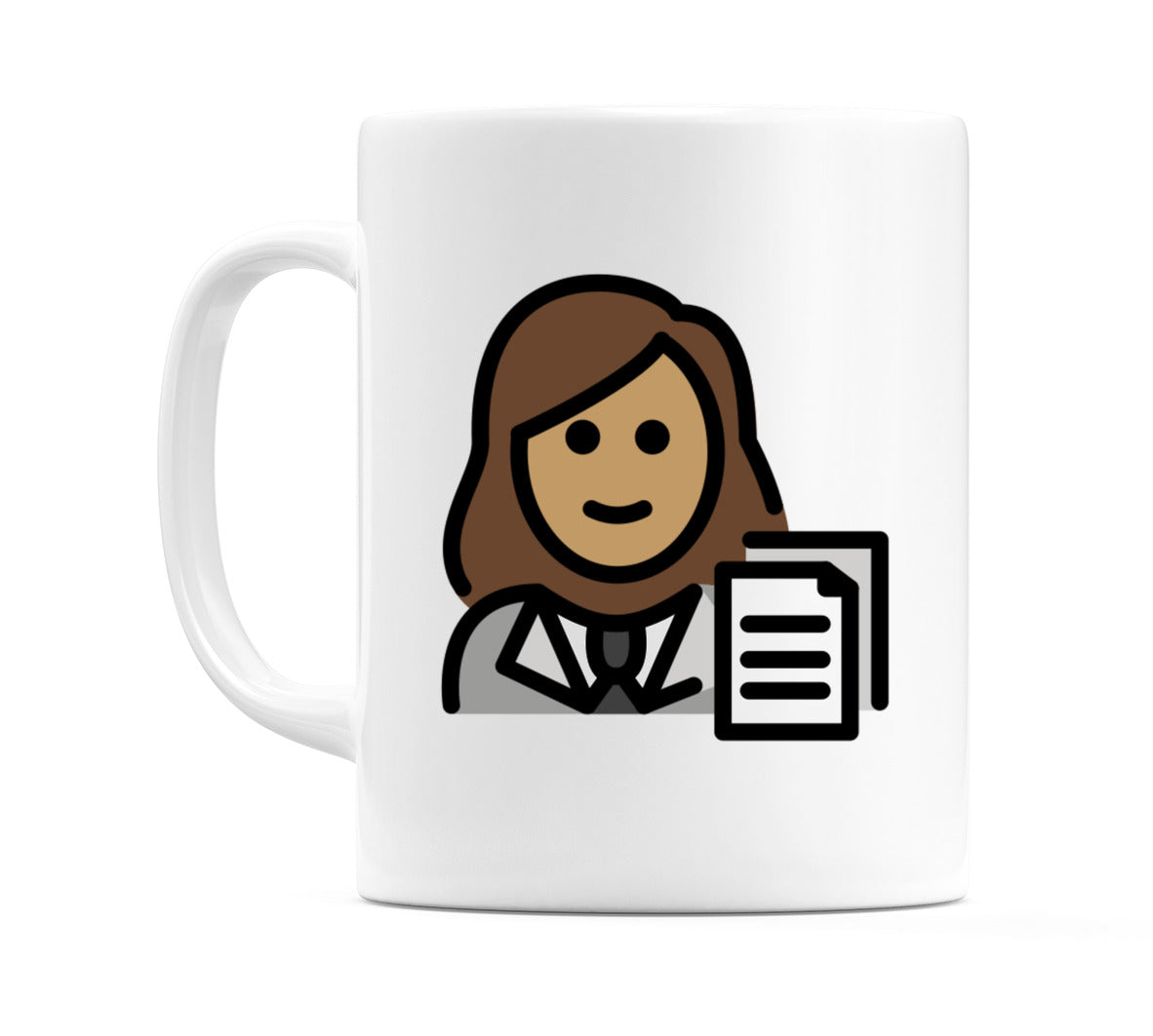 Female Office Worker: Medium Skin Tone Emoji Mug