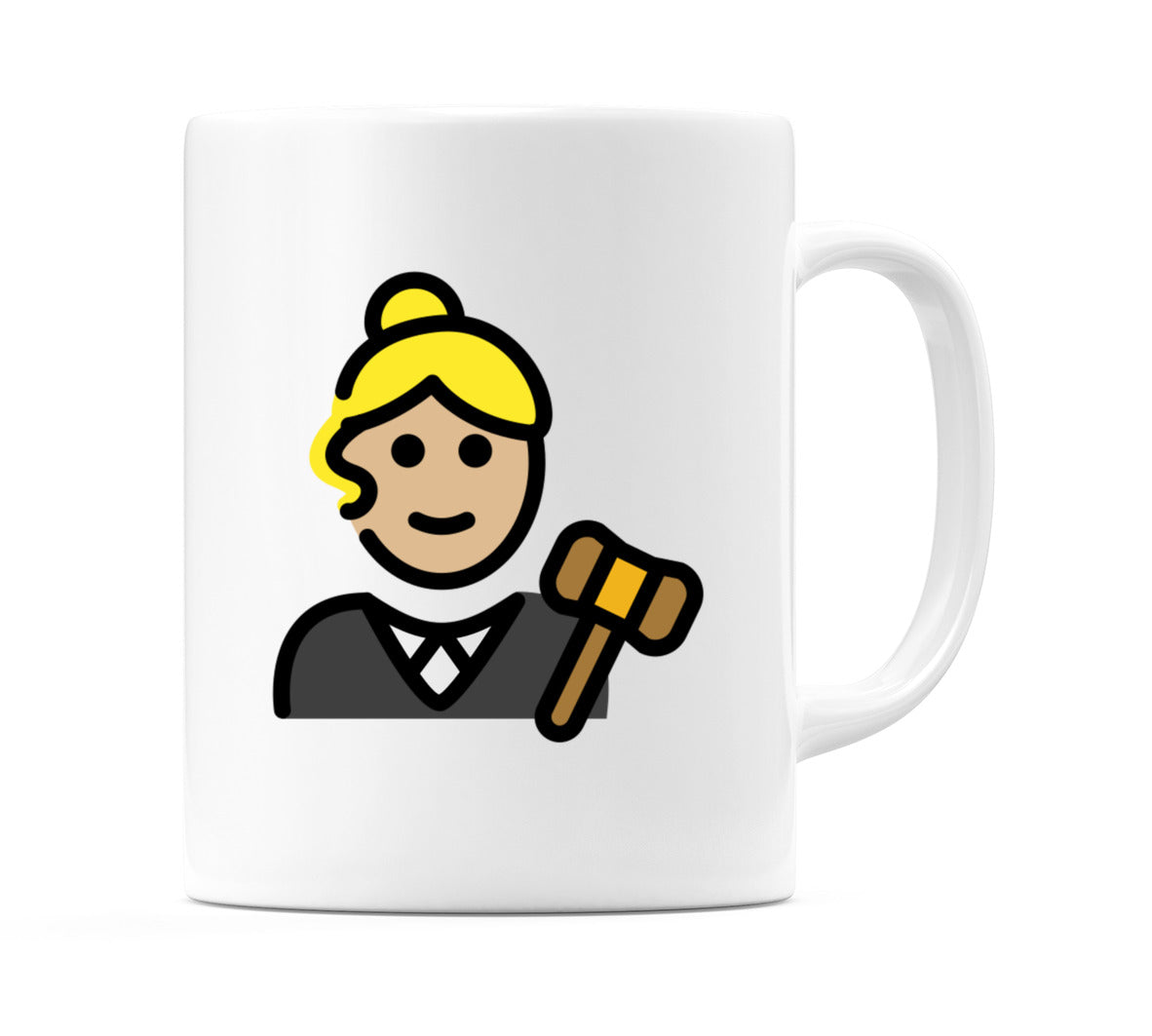 Female Judge: Medium-Light Skin Tone Emoji Mug