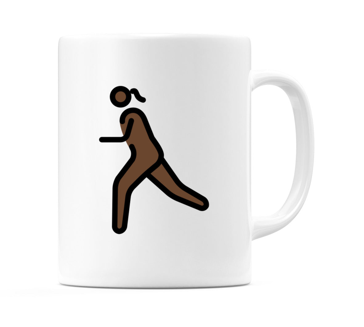 Female Running: Dark Skin Tone Emoji Mug