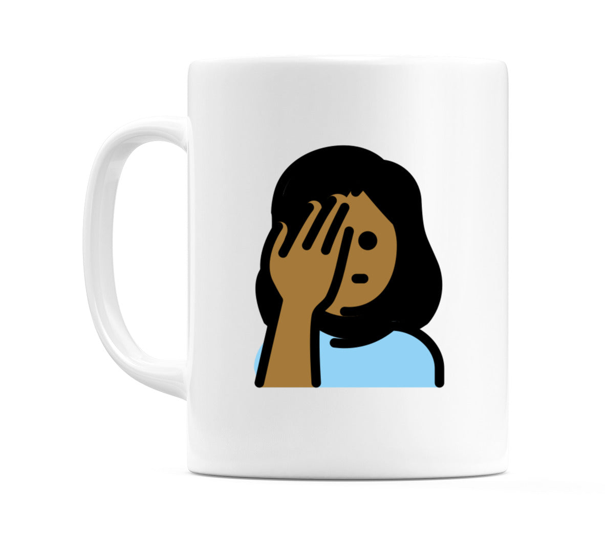 Female Facepalming: Medium-Dark Skin Tone Emoji Mug