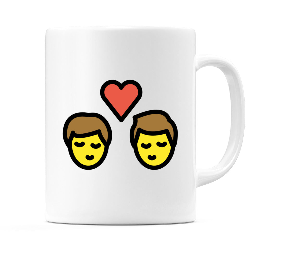 Kiss: Male, Male Emoji Mug