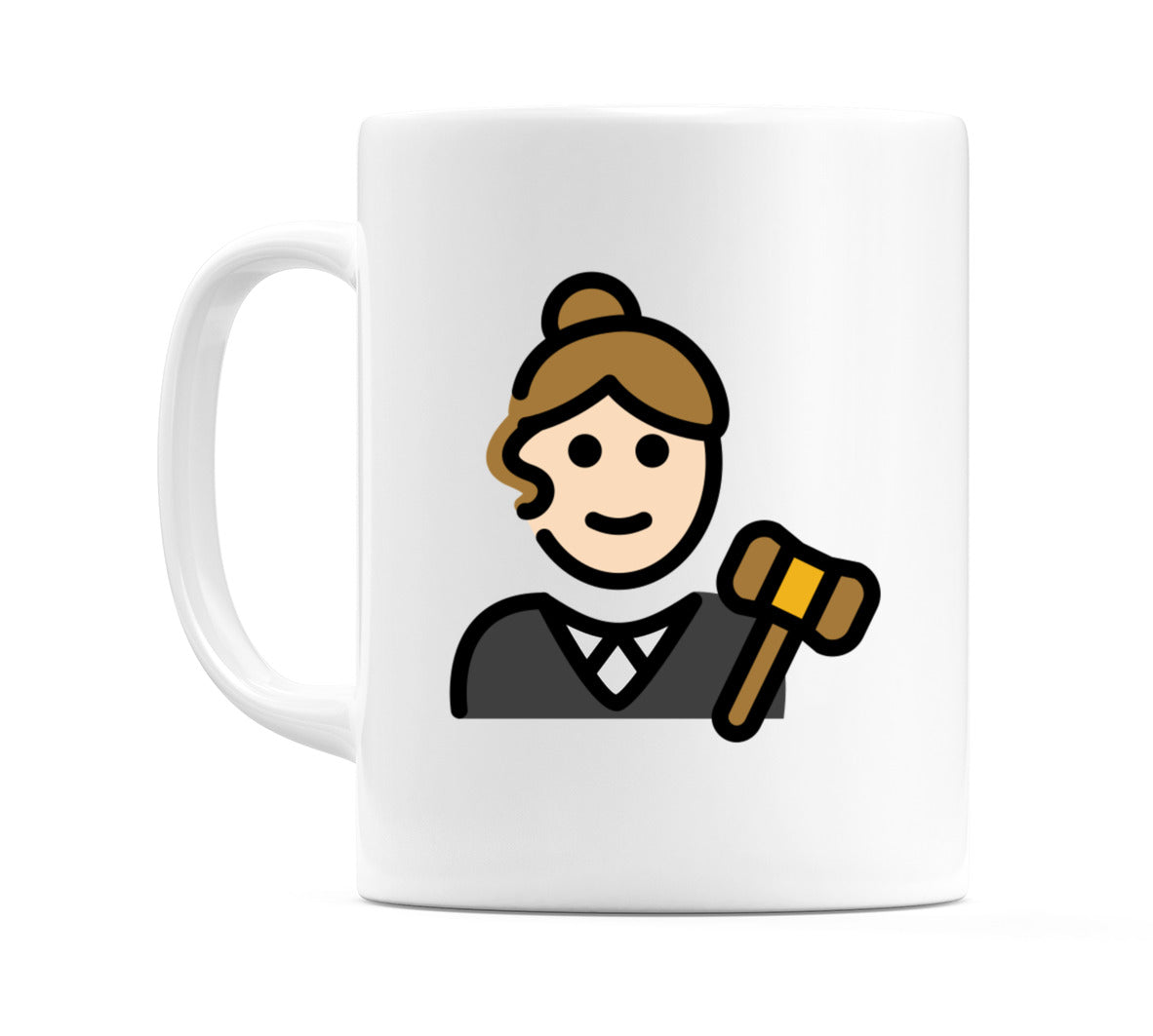 Female Judge: Light Skin Tone Emoji Mug