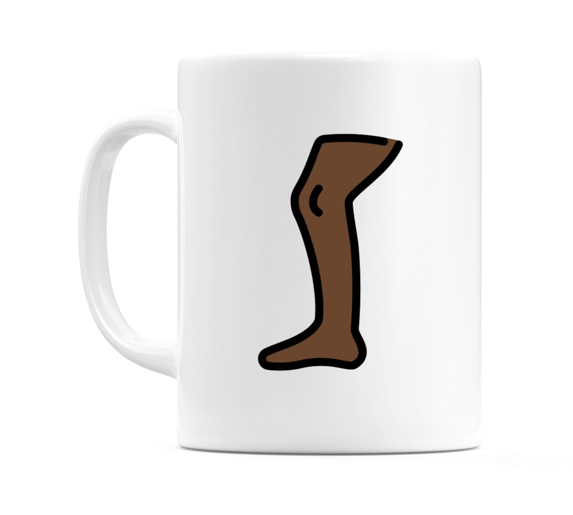 Leg: Dark Skin Tone Emoji Mug