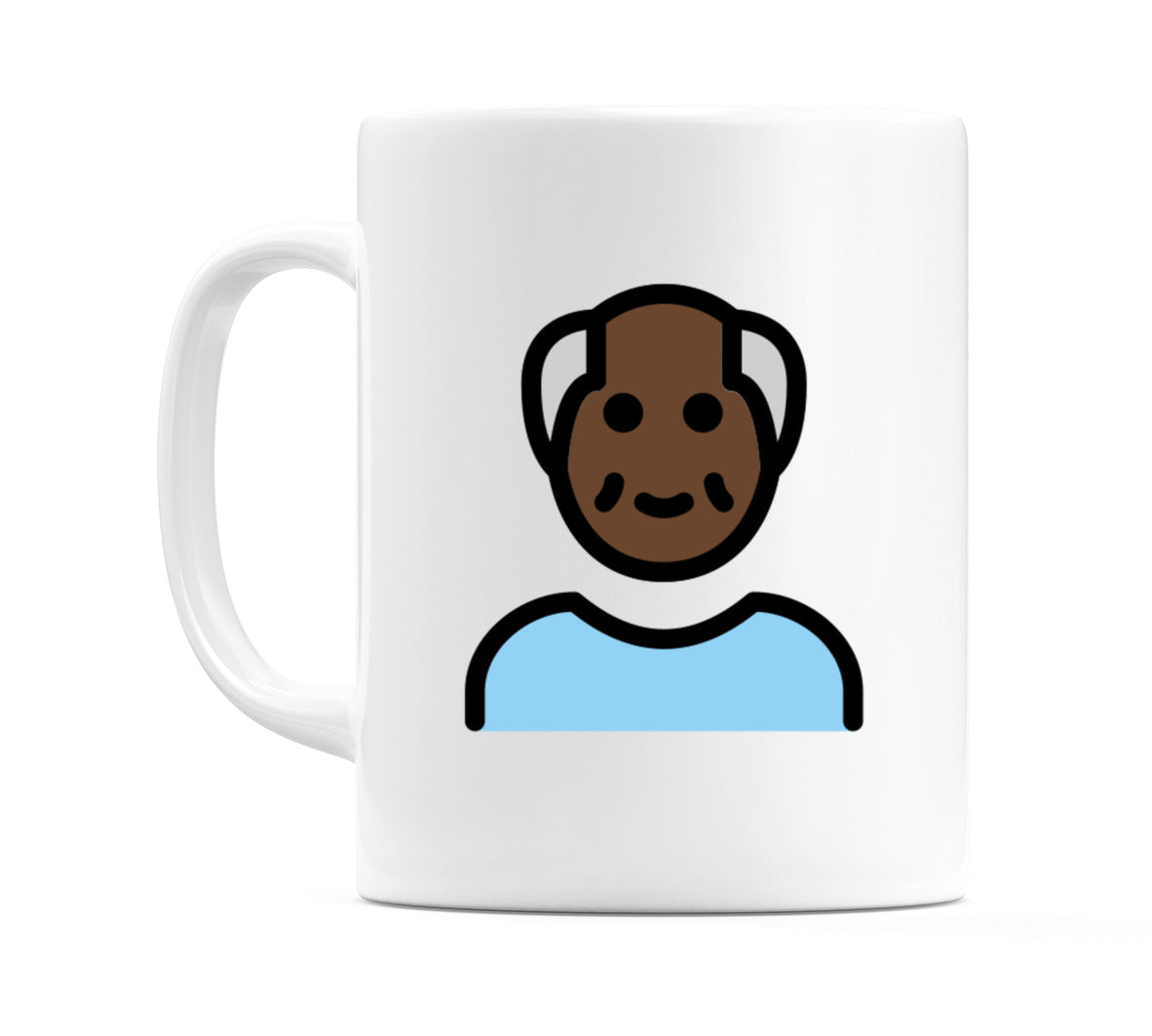 Old Male: Dark Skin Tone Emoji Mug