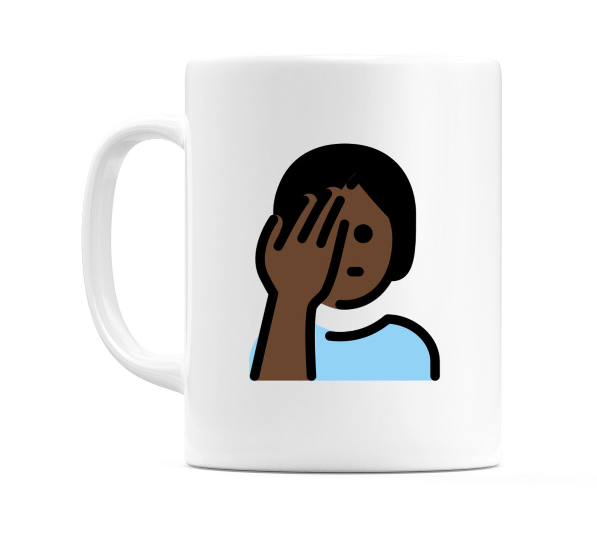 Person Facepalming: Dark Skin Tone Emoji Mug