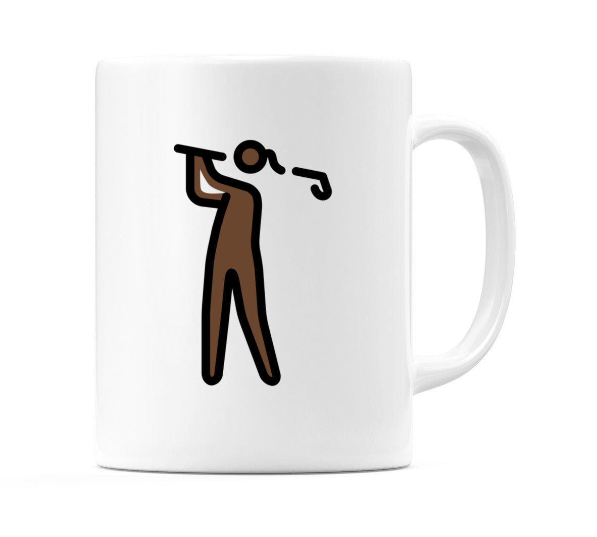 Female Golfing: Dark Skin Tone Emoji Mug