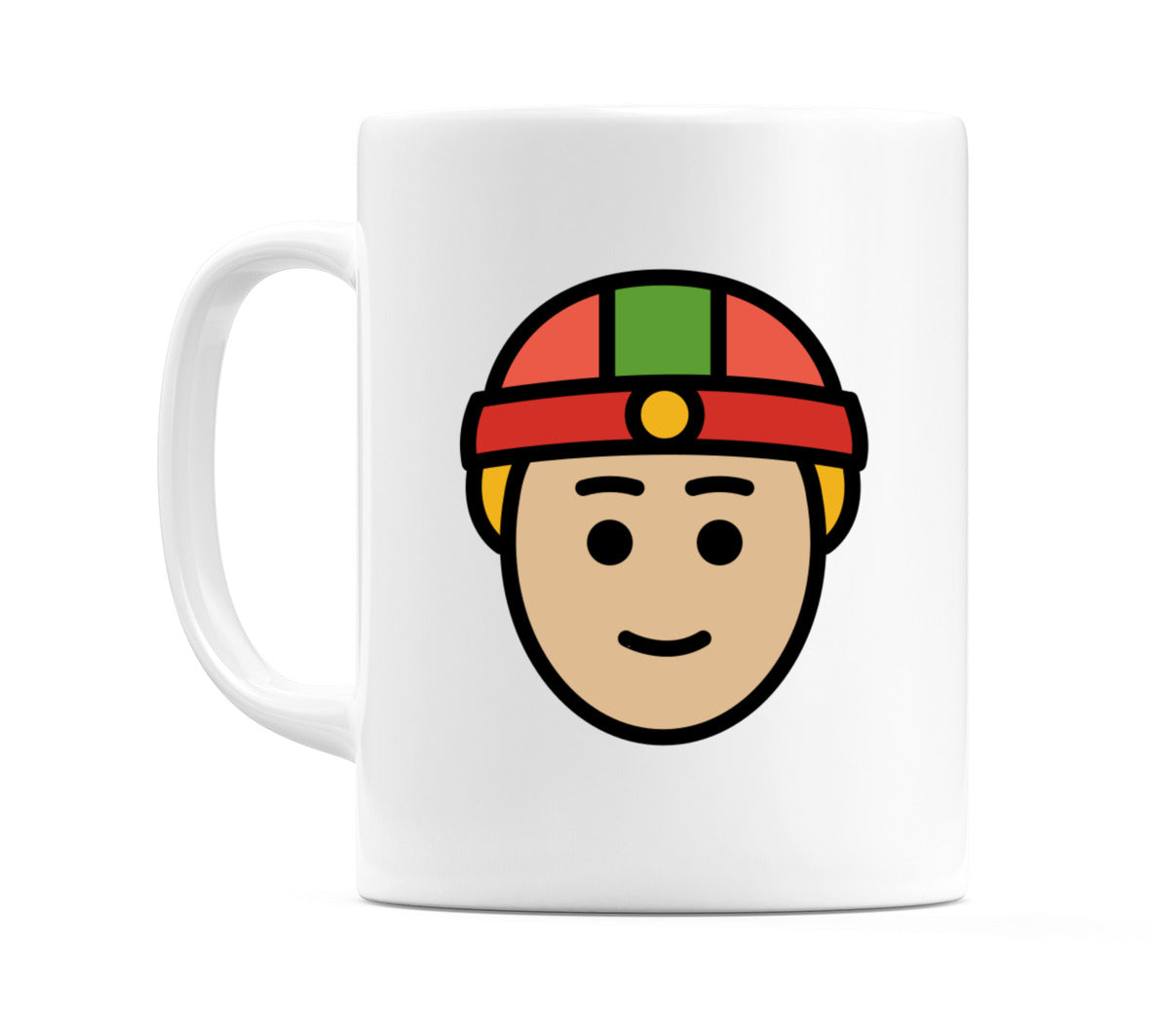 Male With Skullcap: Medium-Light Skin Tone Emoji Mug