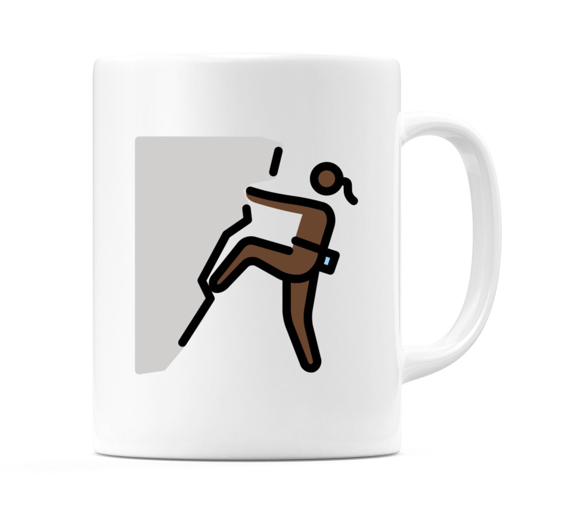 Female Climbing: Dark Skin Tone Emoji Mug