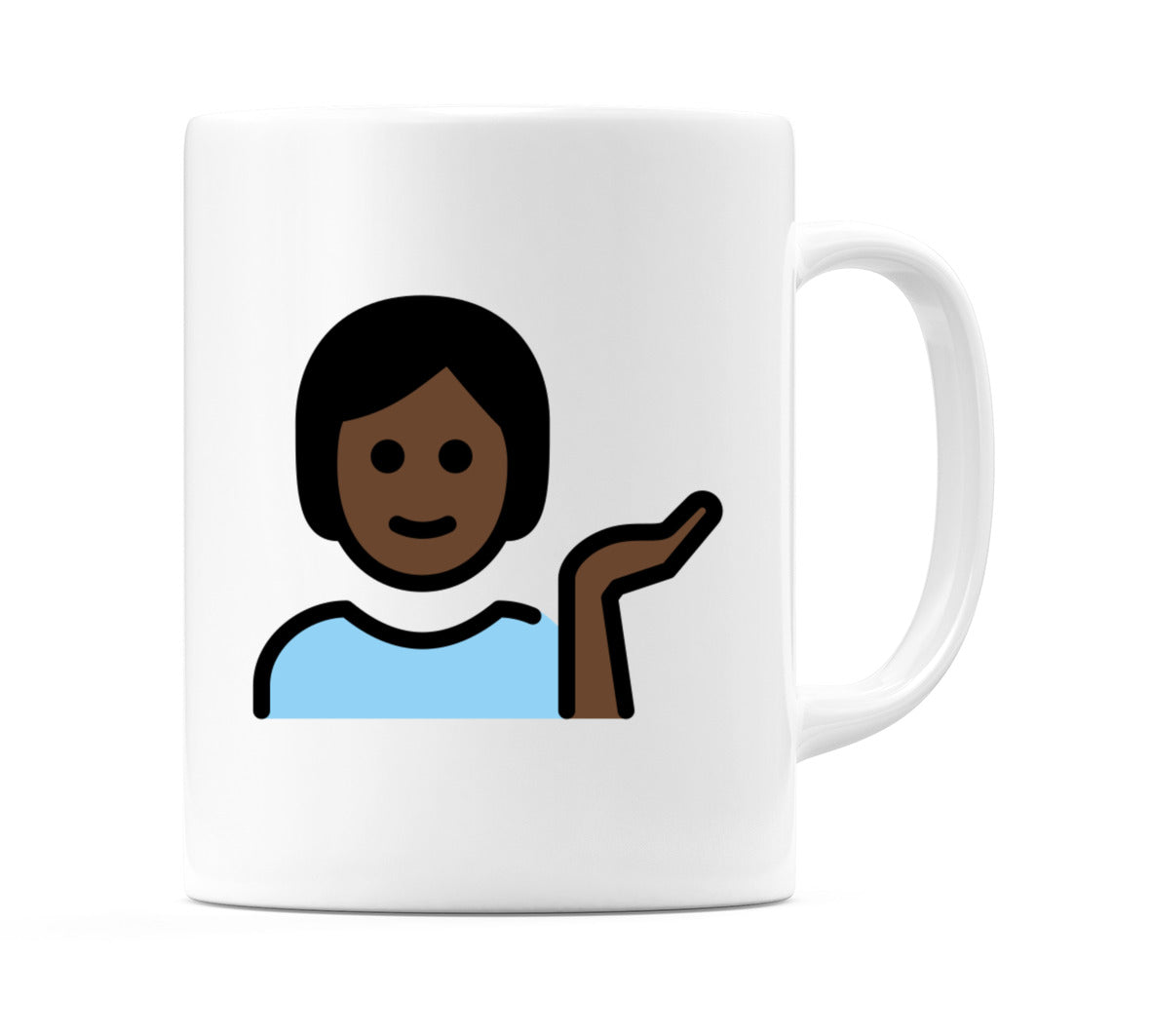 Person Tipping Hand: Dark Skin Tone Emoji Mug