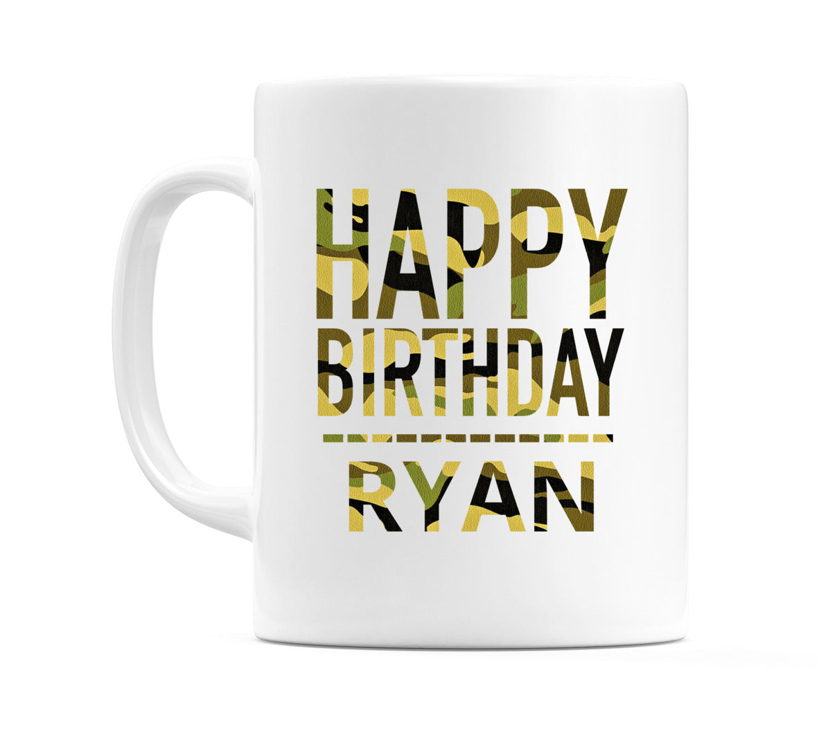 Happy Birthday Ryan (Camo) Mug Cup by WeDoMugs