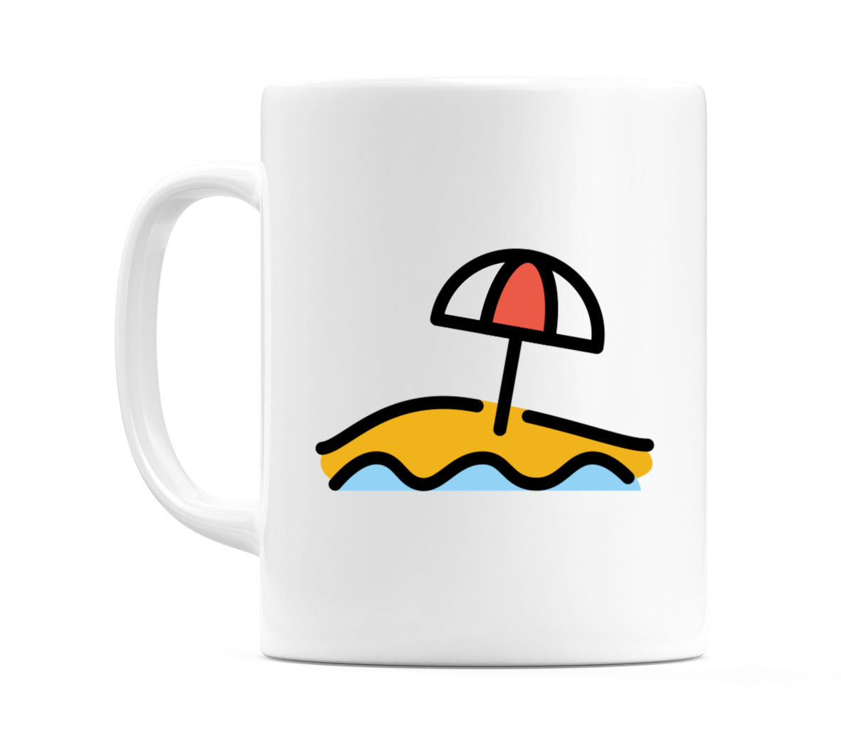 Beach With Umbrella Emoji Mug