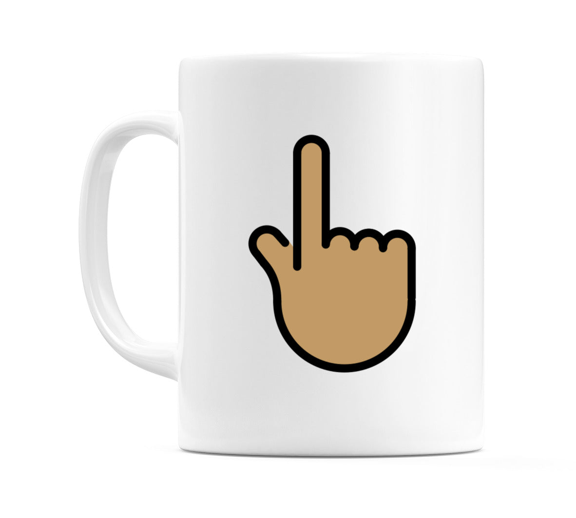 Backhand Index Pointing Up: Medium Skin Tone Emoji Mug
