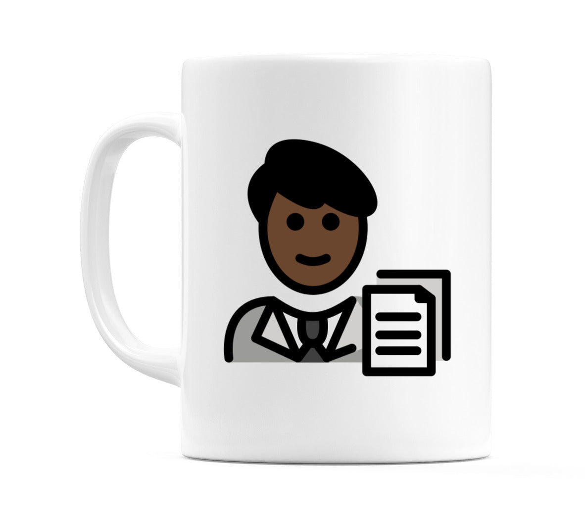 Male Office Worker: Dark Skin Tone Emoji Mug