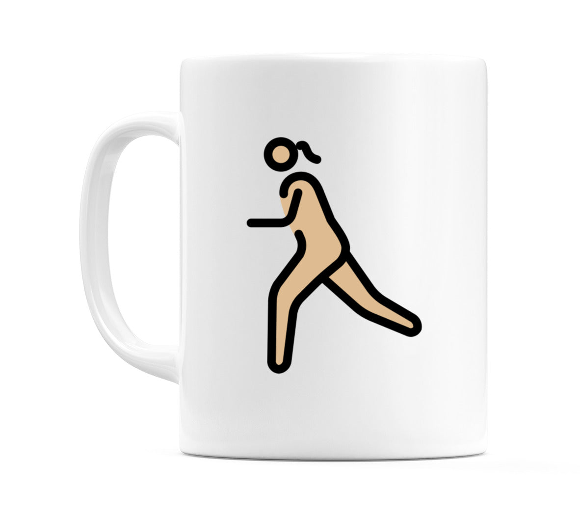 Female Running: Medium-Light Skin Tone Emoji Mug