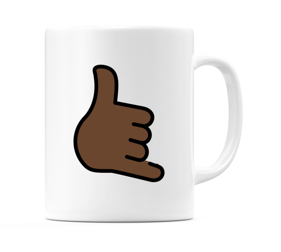 Call Me Hand: Dark Skin Tone Emoji Mug