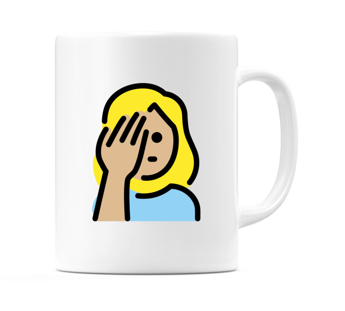 Female Facepalming: Medium-Light Skin Tone Emoji Mug