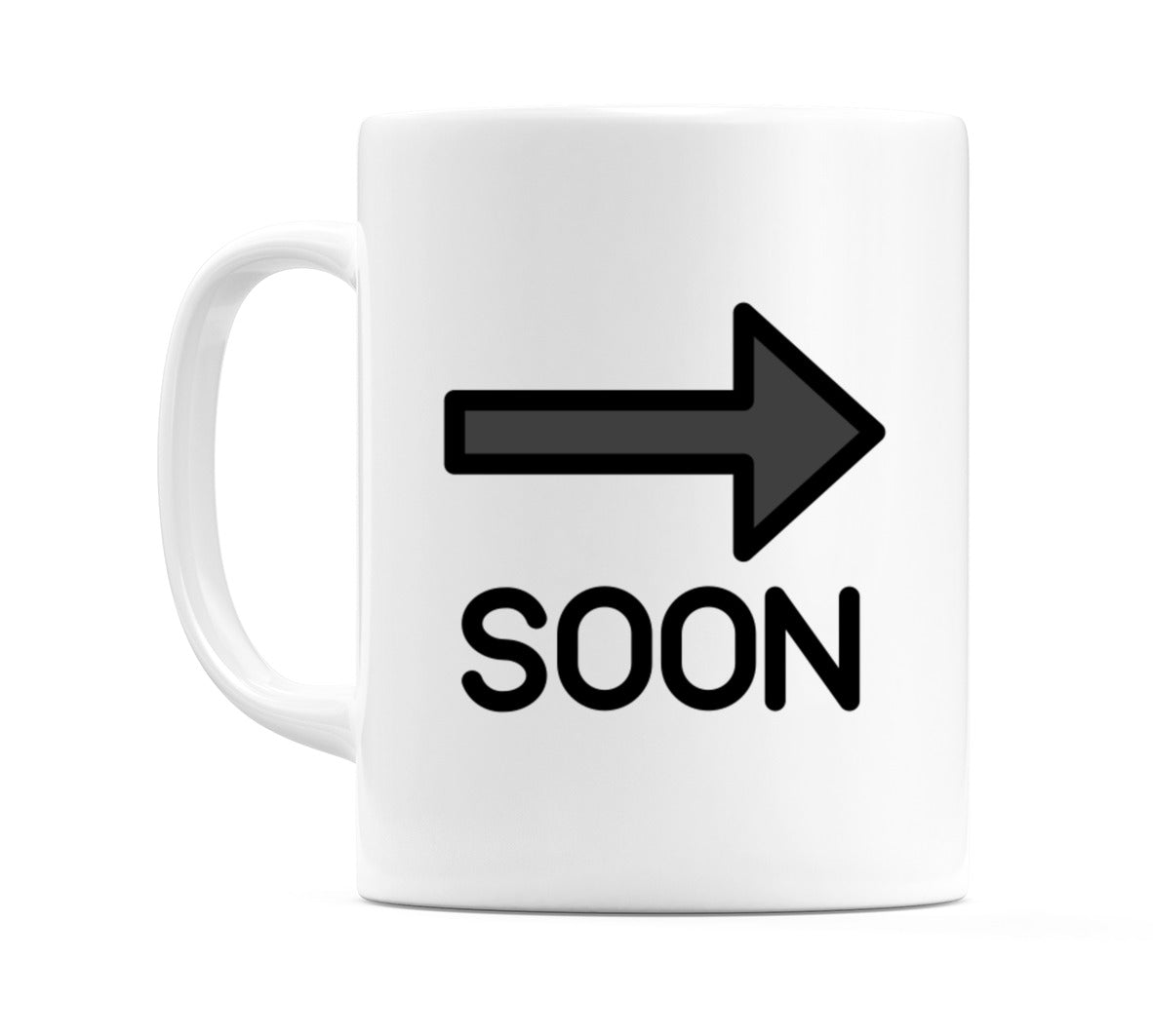 Soon Arrow Emoji Mug
