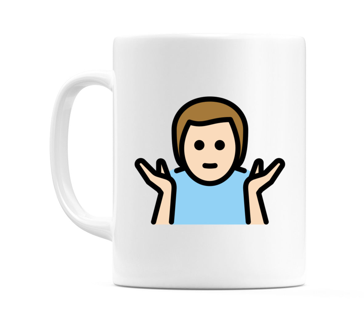 Male Shrugging: Light Skin Tone Emoji Mug