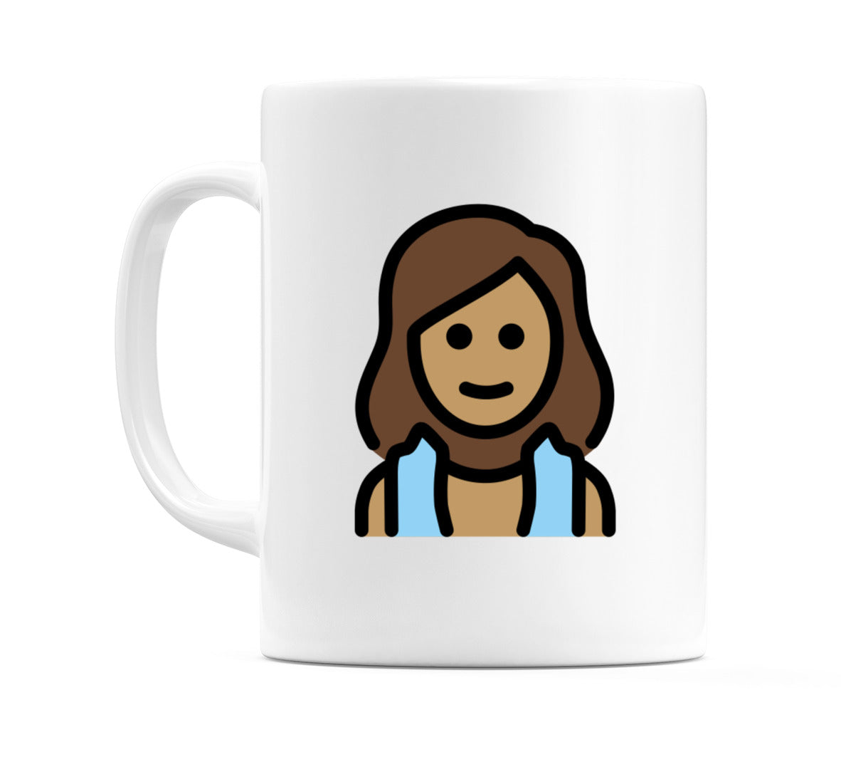 Female In Steamy Room: Medium Skin Tone Emoji Mug