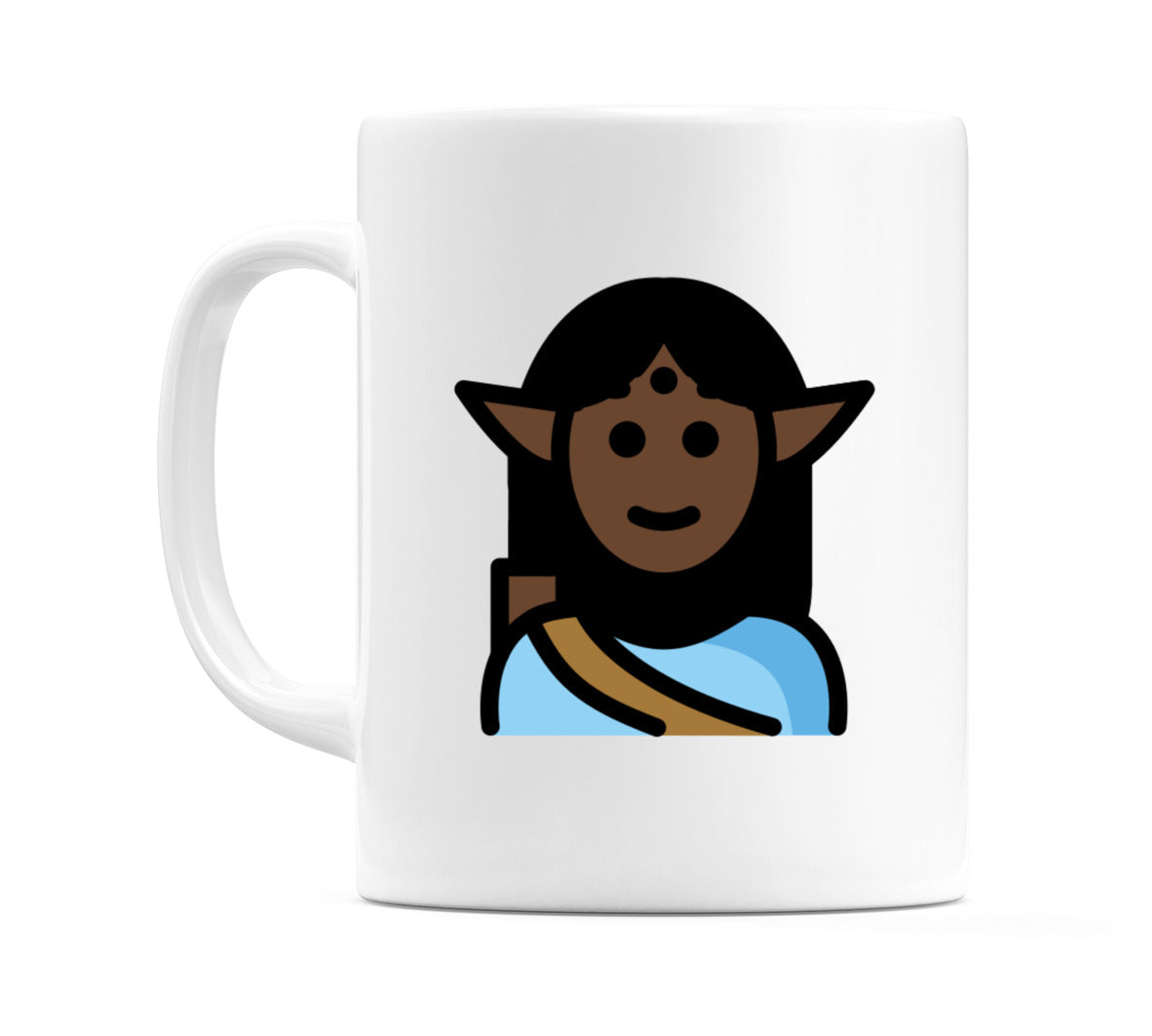 Male Elf: Dark Skin Tone Emoji Mug
