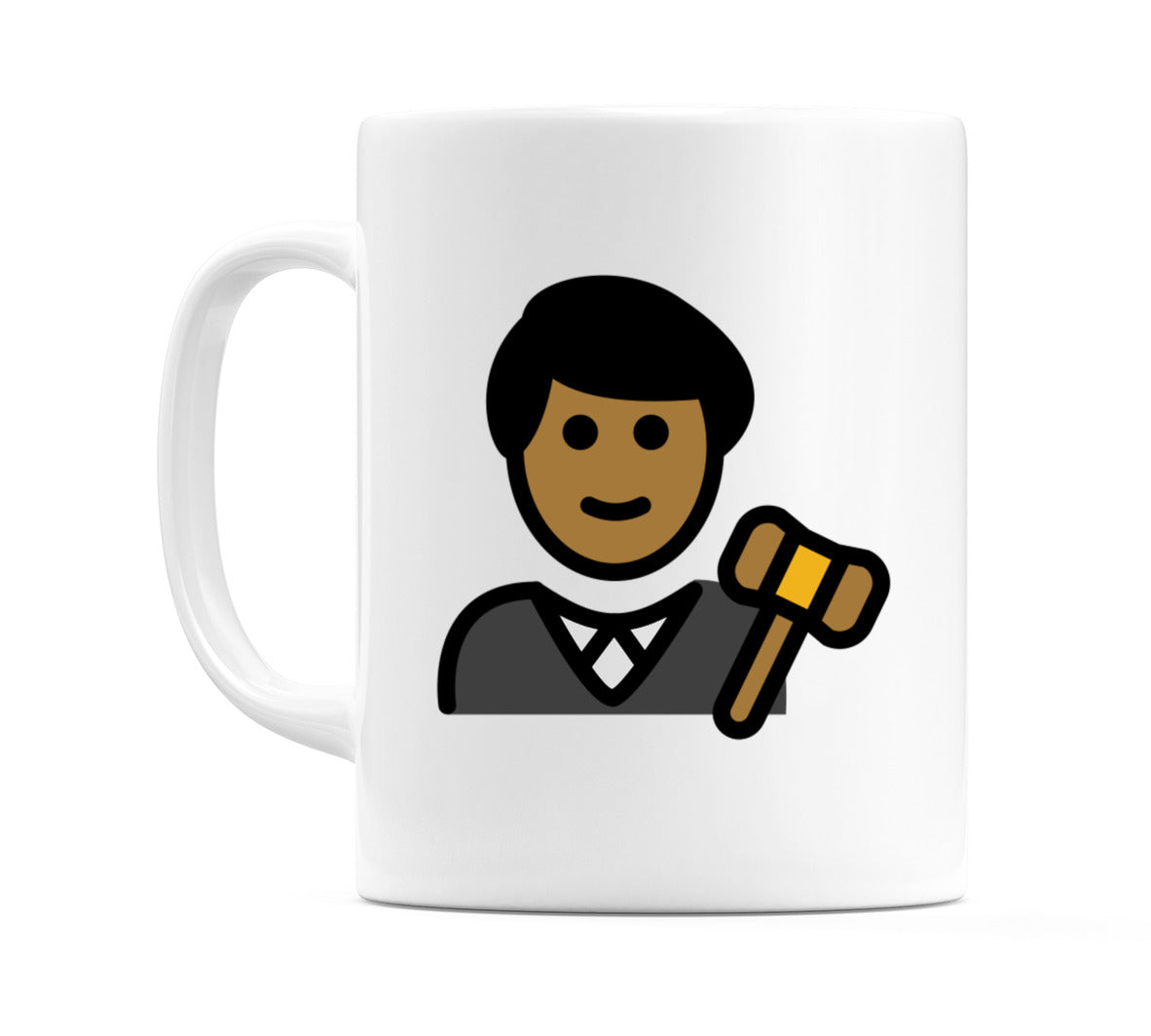Male Judge: Medium-Dark Skin Tone Emoji Mug