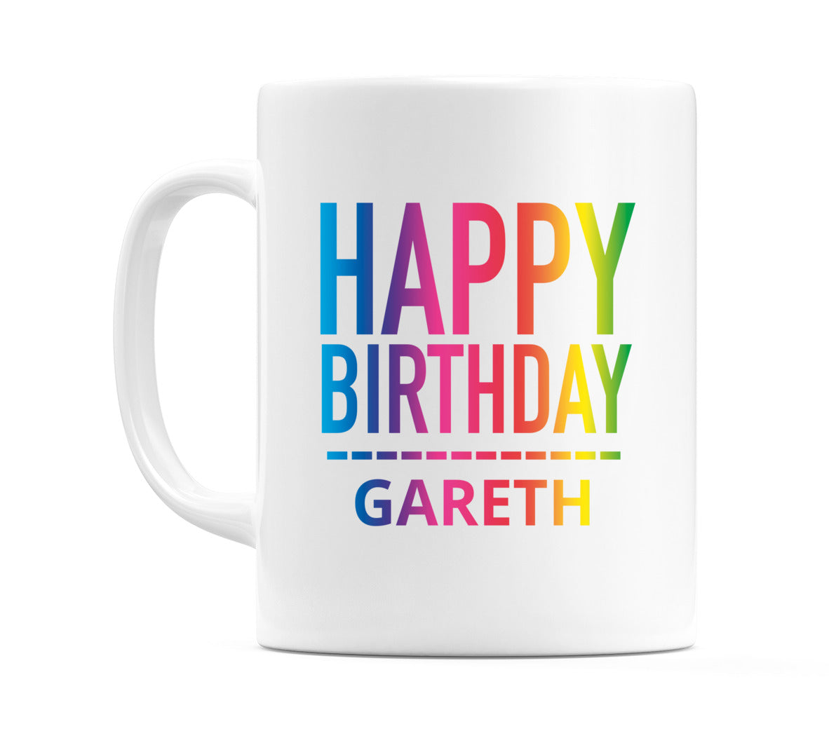 Happy Birthday Gareth (Rainbow) Mug Cup by WeDoMugs