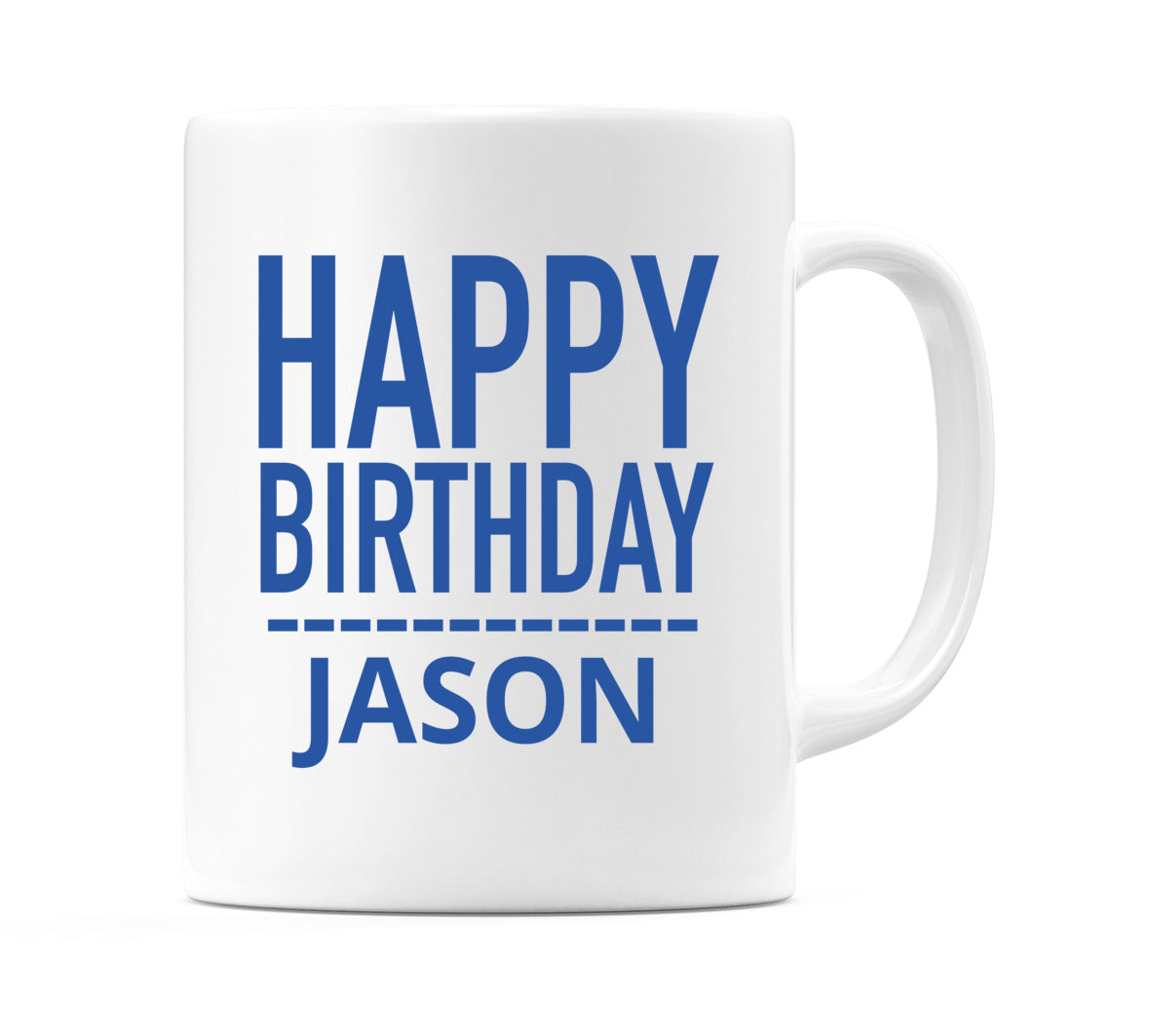Happy Birthday Jason (Plain Blue) Mug