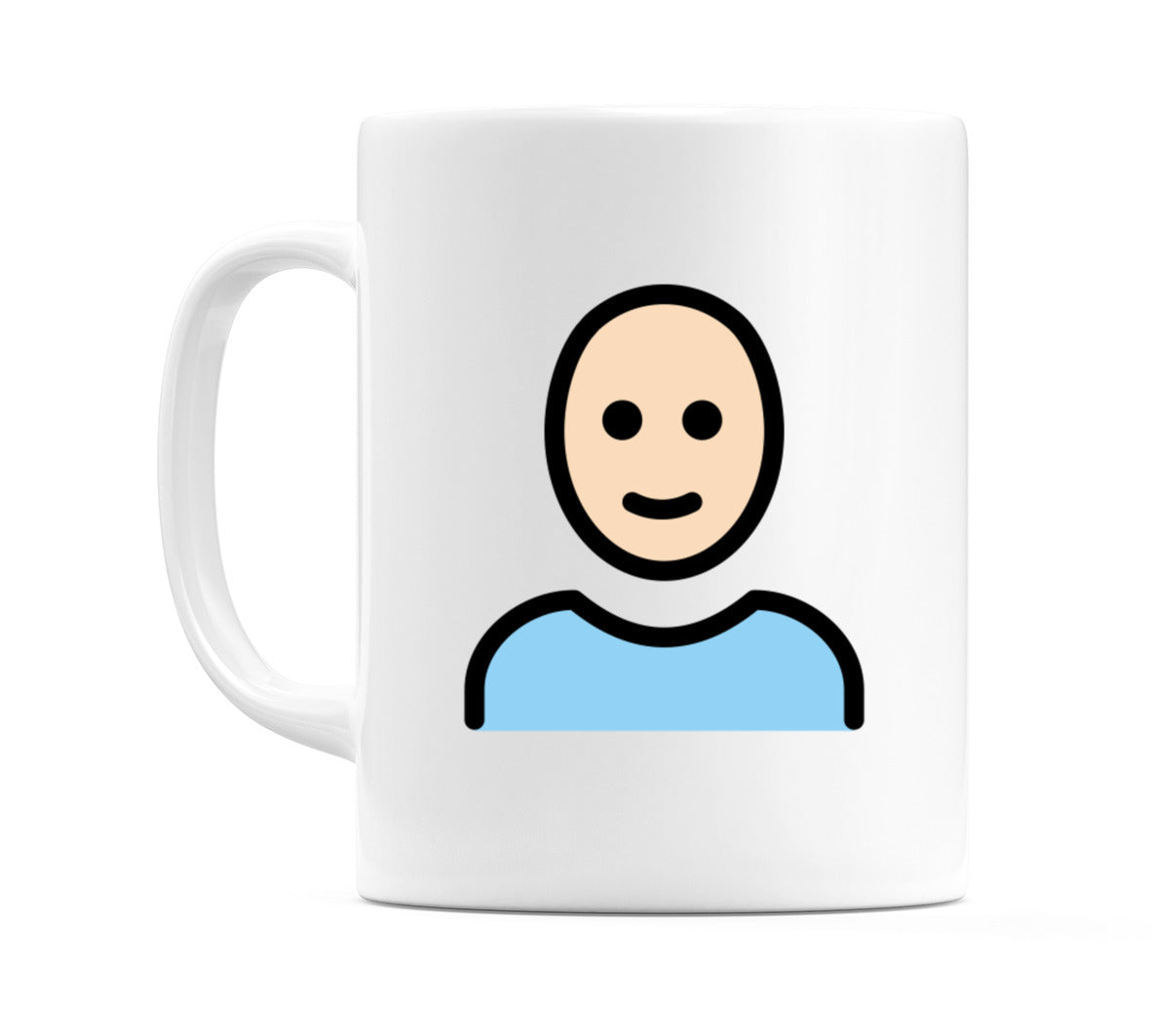 Female: Light Skin Tone, Bald Emoji Mug