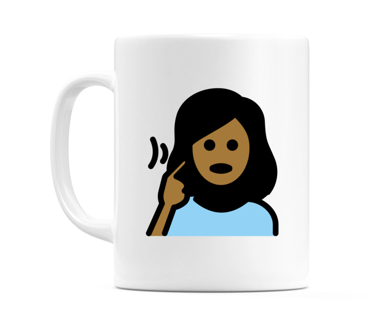 Deaf Female: Medium-Dark Skin Tone Emoji Mug