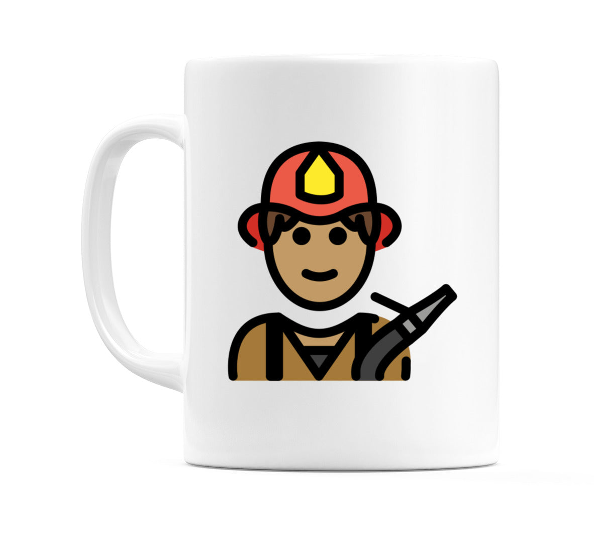Male Firefighter: Medium Skin Tone Emoji Mug
