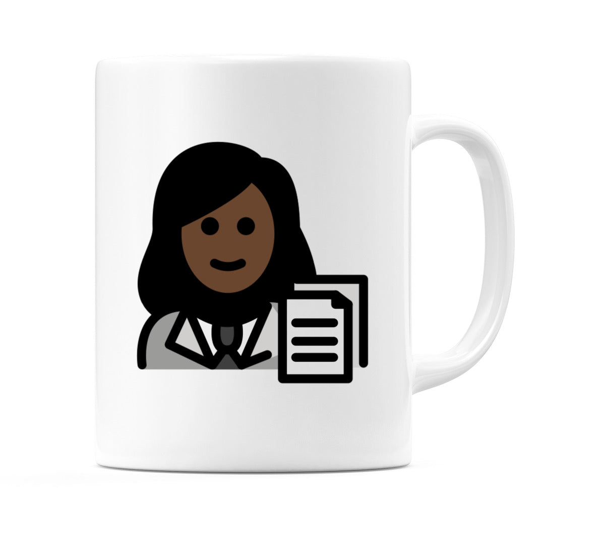 Female Office Worker: Dark Skin Tone Emoji Mug