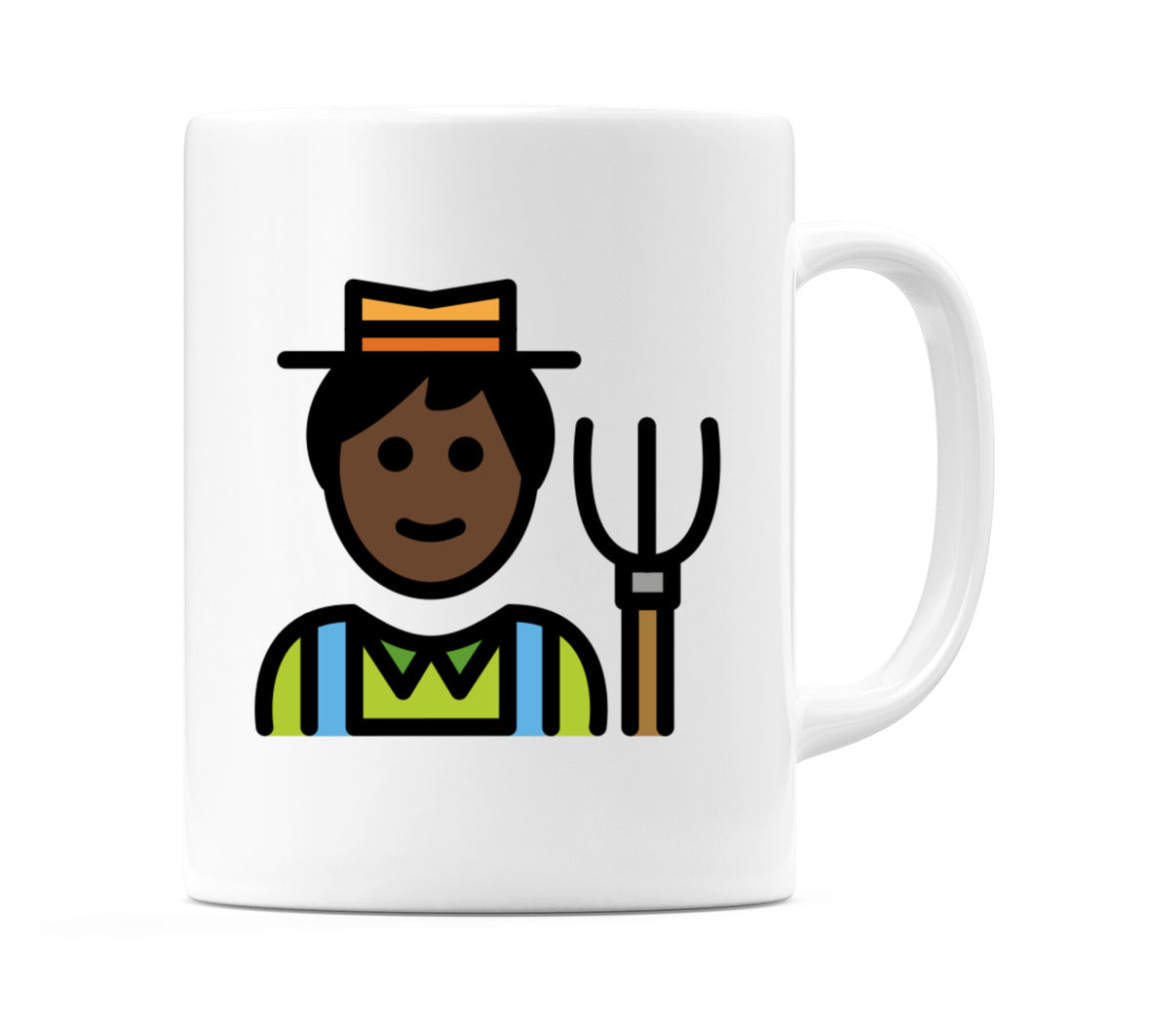 Male Farmer: Dark Skin Tone Emoji Mug